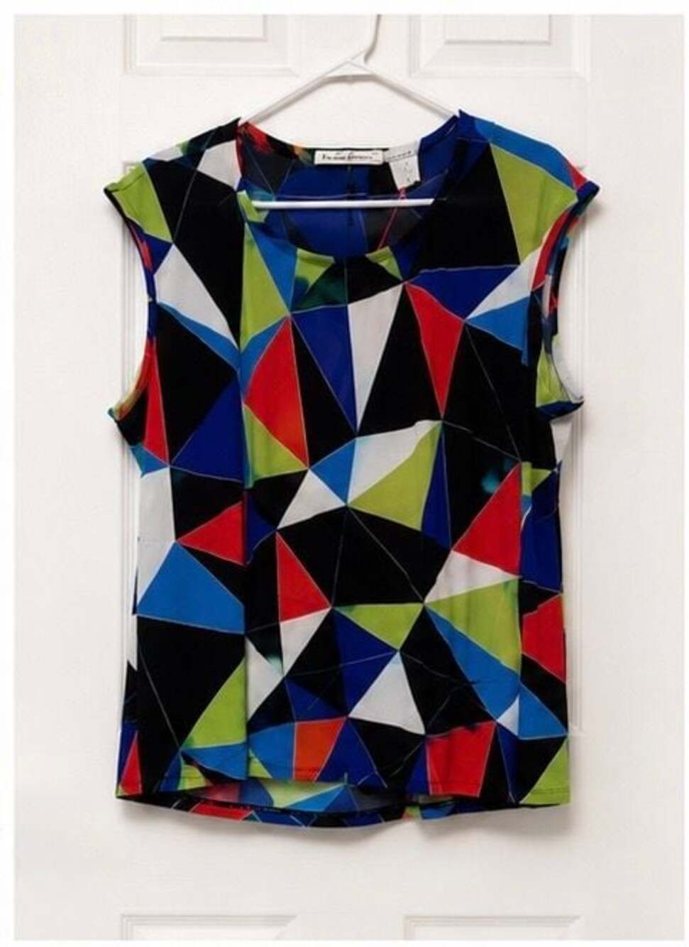 Evan-Picone Multi-Color Geometric Print Sleeveless Top